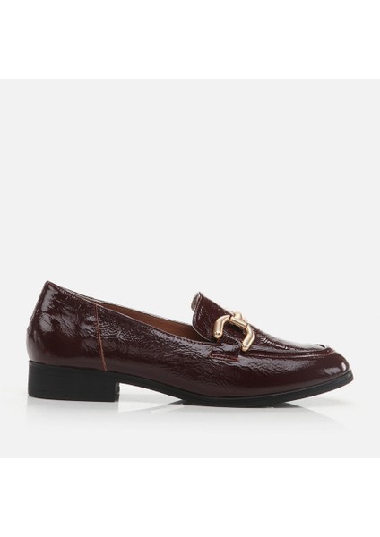 01AYH274660A780 Hakiki Deri Bordo Kadın Loafer