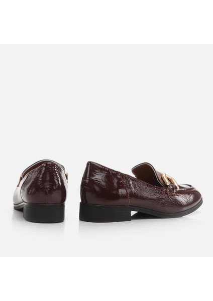 01AYH274660A780 Hakiki Deri Bordo Kadın Loafer