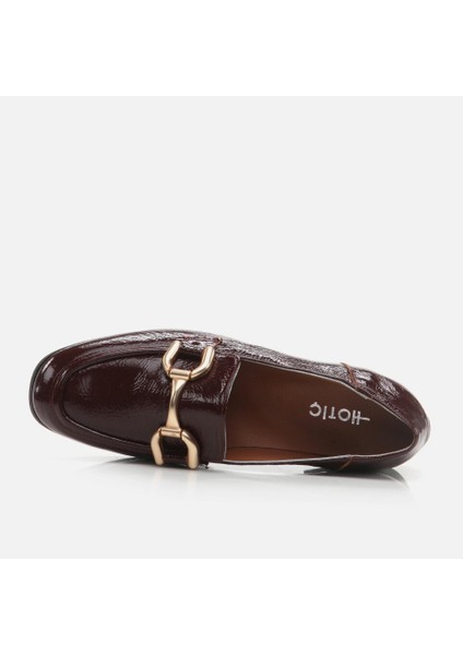 01AYH274660A780 Hakiki Deri Bordo Kadın Loafer