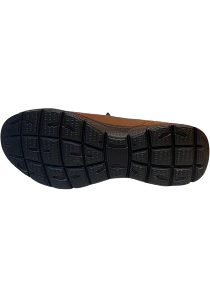032 Zn Kadın Taba Deri Ortopedik Casual Ayakkabı