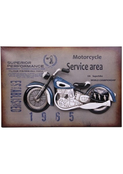 Motorsiklet Tablo Pano Vintage Peanelife Dekoratif Ev Ofis Hediyelik