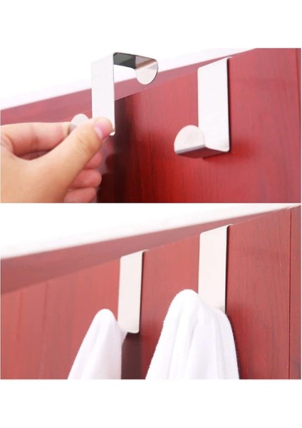 Metal Kapı Üstü Askı Elbise Askısı Paslanmaz Çelik Kancalar Metal Ev İçin Çift Kancalı Elbise Askısı modelleri