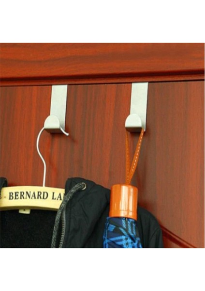 Metal Kapı Üstü Askı Elbise Askısı Paslanmaz Çelik Kancalar Metal Ev İçin Çift Kancalı Elbise Askısı fırsatları