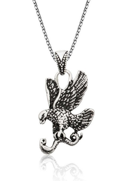 925 Ayar Gümüş Kartal Erkek Gümüş Kolye