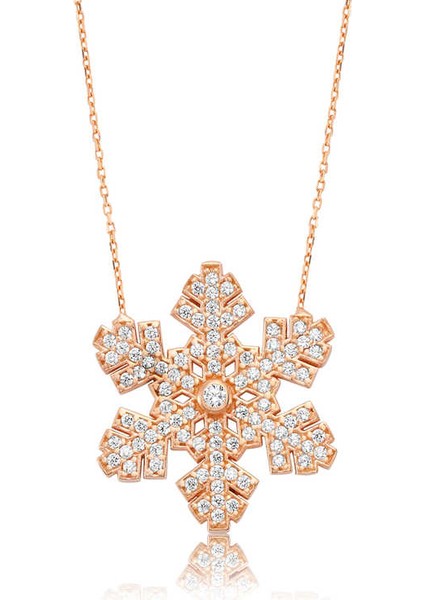 925 Ayar Gümüş Kar Tanesi Kadın Gümüş Kolye