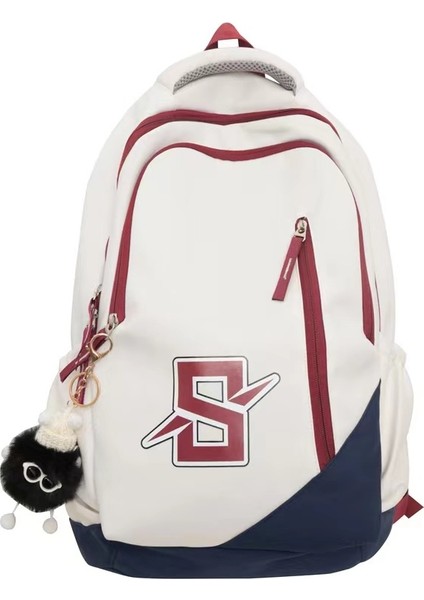 Erkekler ve Kadın Için Okul Stil Üniversite Öğrencisi Retro Kontrast Renk Büyük Kapasiteli Sırt Çok Yönlü Ortaokul Öğrencisi Sırt Erkek Çantası (Yurt Dışından)