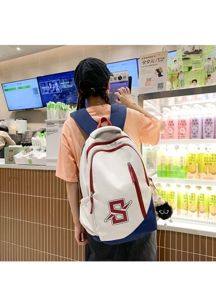 Erkekler ve Kadın Için Okul Stil Üniversite Öğrencisi Retro Kontrast Renk Büyük Kapasiteli Sırt Çok Yönlü Ortaokul Öğrencisi Sırt Erkek Çantası (Yurt Dışından) fiyatları