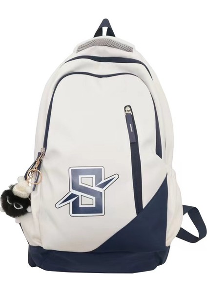 Erkekler ve Kadın Için Okul Stil Üniversite Öğrencisi Retro Kontrast Renk Büyük Kapasiteli Sırt Çok Yönlü Ortaokul Öğrencisi Sırt Erkek Çantası (Yurt Dışından)