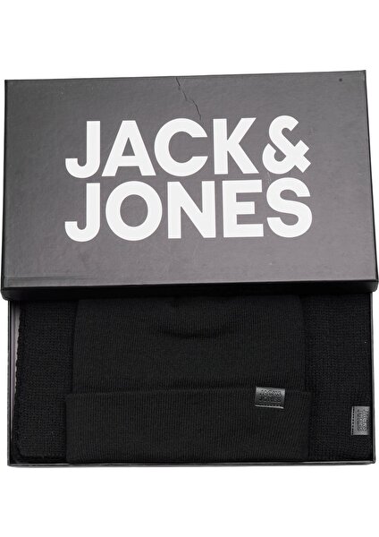 Jack & Jones Siyah Erkek Bere&atkı Seti 12163827