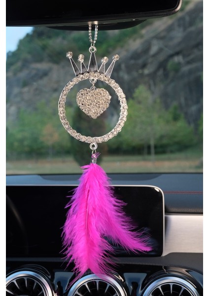 Gümüş Düş Kapanı Içine Sallanan Gümüş Kalp & Tüy