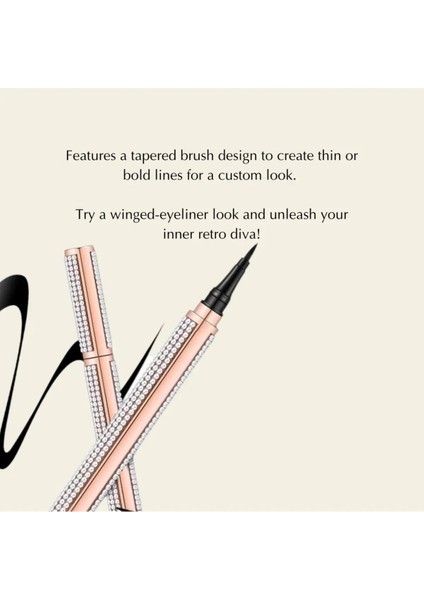 Diamond Precision Liquid Eyeliner Parlak Eye Liner Waterproof Göz Makyajı Vegan Likit Göz Kalemi fırsatları