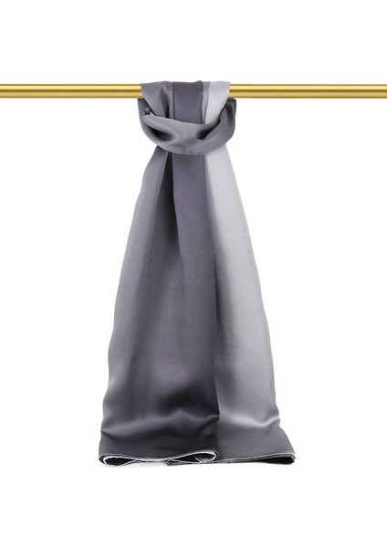 Koyu Gri Gri Degrade Ipek Şal