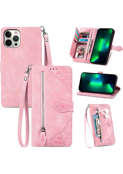Ile Uyumlu iPhone 11 Pro Fermuarlı Kese Manyetik Kart Tutacağı Bilek Kayışlı Cüzdan Kesesi iPhone 11 Pro (Yurt Dışından)