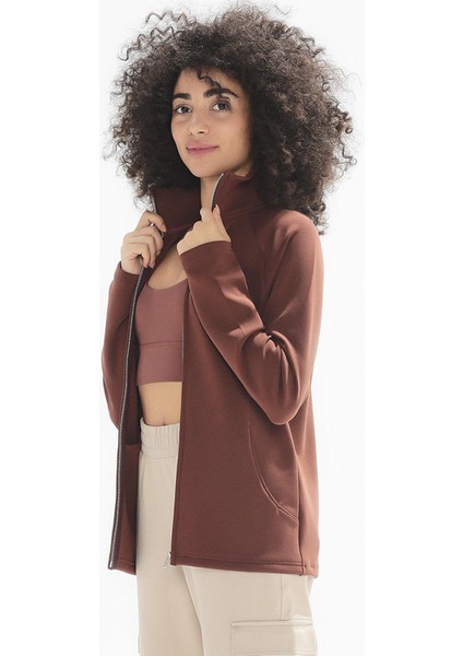 Rowen Dik Yaka Fermuar Detaylı Cepli Örme Sweatshirt 1066