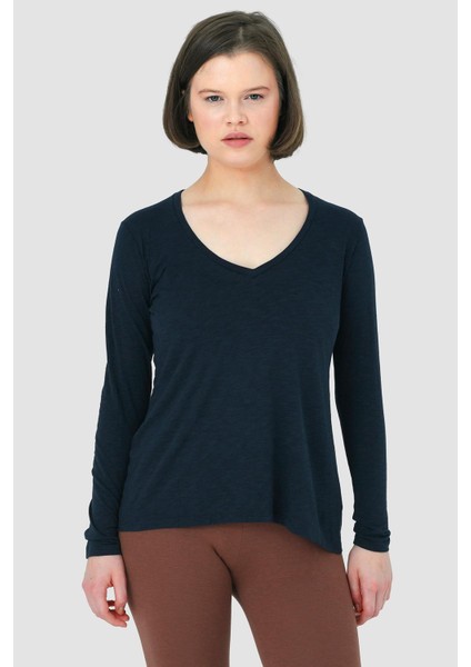 Abungu V Yaka Basic Örme T-Shirt 1046