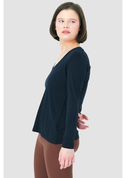 Abungu V Yaka Basic Örme T-Shirt 1046