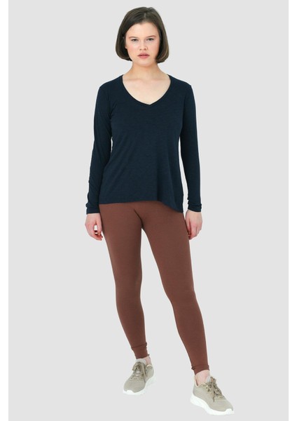 Abungu V Yaka Basic Örme T-Shirt 1046