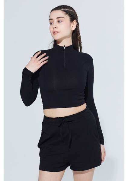 Doğa Organik Pamuk Fermuar Detaylı Uzun Kollu Crop T-Shirt 1062 fırsatları