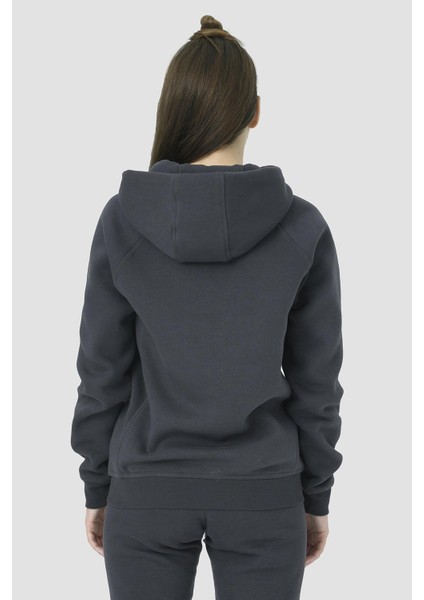 Ela Kapüşonlu 2 İplik Fermuar Detaylı Loose Fit Örme Sweatshirt 1051
