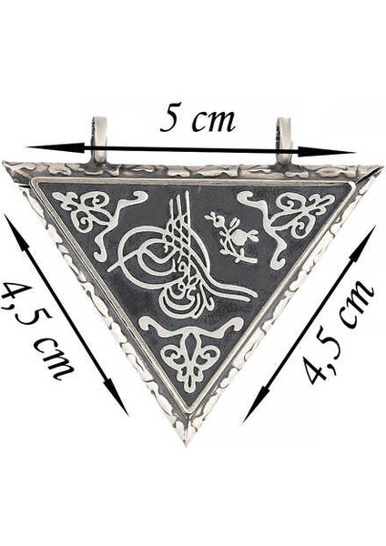 925 Ayar Gümüş Üçgen Içi Açılabilen Tuğra Muskalık Gümüş Kolye fiyatları