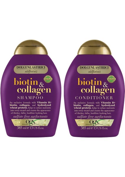 & Kolajen Sülfatsız Şampuan + Saç Bakım Kremi, 385 Ml