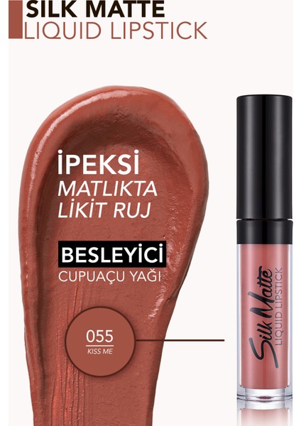 Silk Matte Yüksek Pigmentli & Mat Bitişli Nemlendirici Likit Ruj