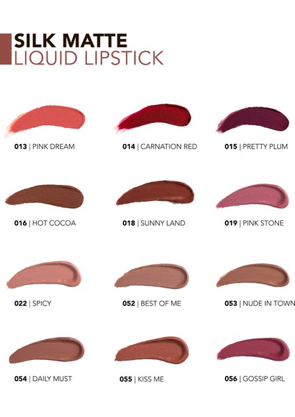 Silk Matte Yüksek Pigmentli & Mat Bitişli Nemlendirici Likit Ruj