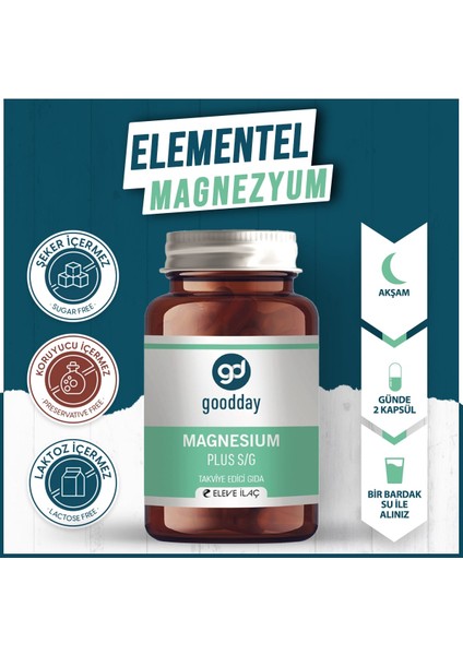 Magnesium Plus S/G (Bisglisinat Sitrat & P5P) 60 Kapsül Takviye Edici Gıda modelleri