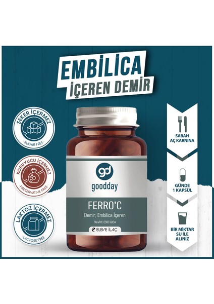 Ferro' C 60 Kapsül Takviye Edici Gıda