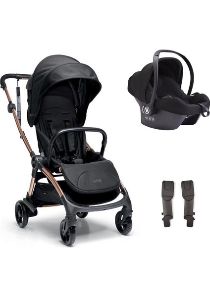 Mamas Papas Airo Cosmo Travel Sistem Bebek Arabası Black Rose Gold Siyah