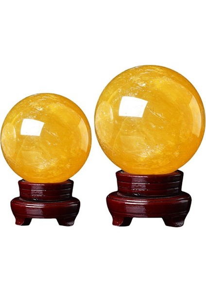 Doğal Ham Taş Cilalı Sarı Kristal Top Ev Giriş Dekorasyonu (Yurt Dışından)