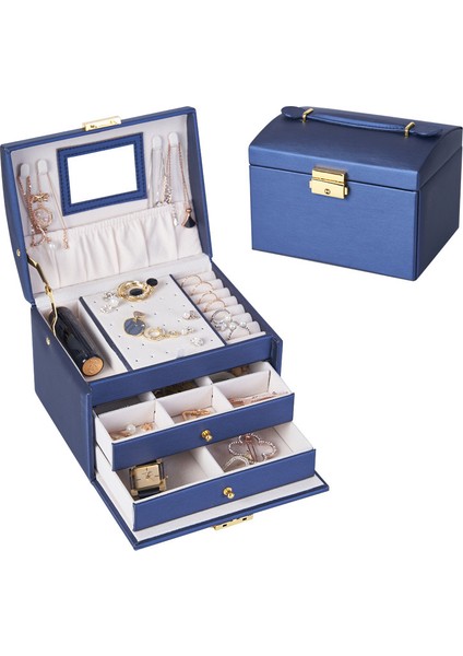 Çok Katmanlı Çekmece Mücevher Kutusu Çok Fonksiyonlu Mücevher Saklama Kutusu (Yurt Dışından)