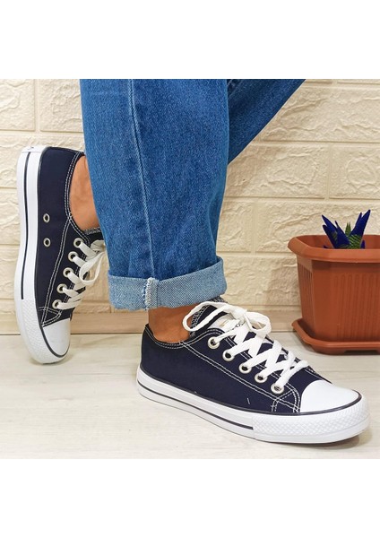 554 Lacivert Kısa Sneaker Keten Spor Ayakkabı indirimleri