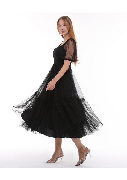 Kalp Yaka Esnek Tül Abiye Elbise fiyatları