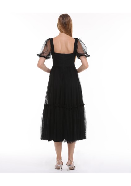 Kalp Yaka Esnek Tül Abiye Elbise modelleri