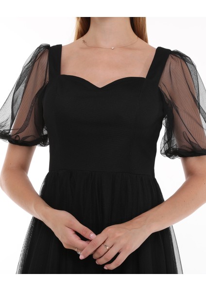 Kalp Yaka Esnek Tül Abiye Elbise indirimleri