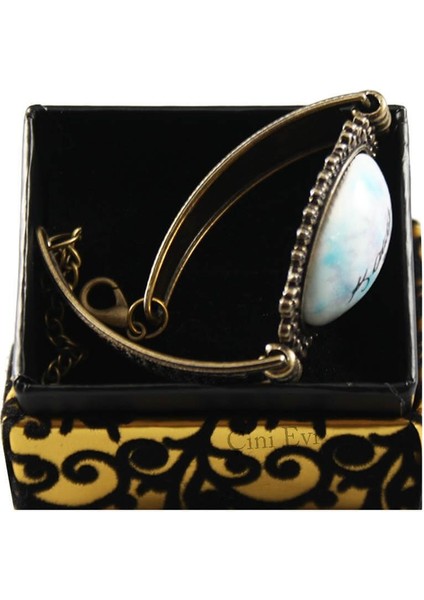 Papatya Çerçevede Ebru Zemin Atatürk İmzalı Çini Bileklik fiyatları