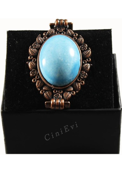 Yaprak Çerçeve Turkuaz Taş Çini Bileklik