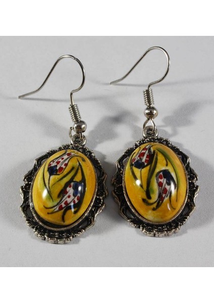 Ters Düze Lale İznik Küpe