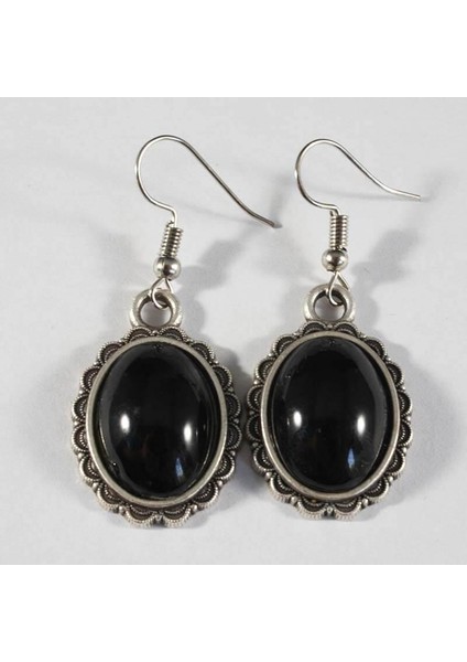 Siyah Taş İznik Çini Küpe