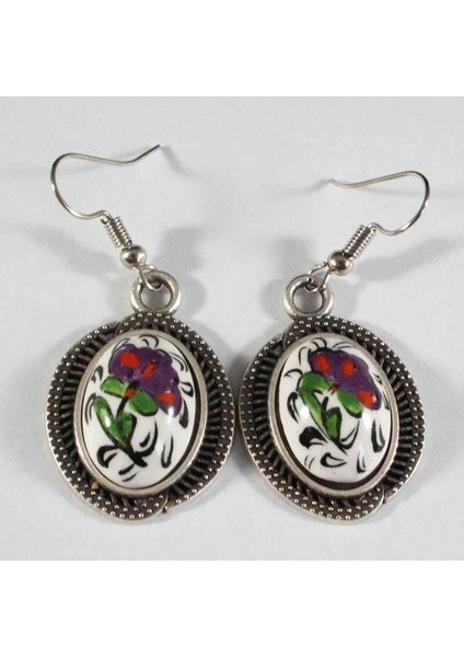 Mürdüm Çini Küpe