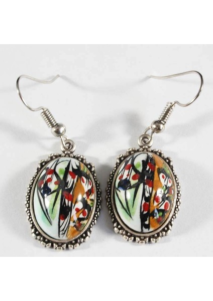 Çiçek Bahçesi İznik Çini Küpe