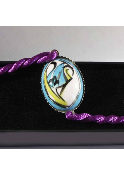 Mavi Lale İznik Çini Bileklik