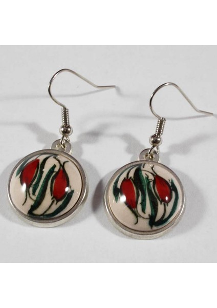 İznik Çini Kırmızı Küpe