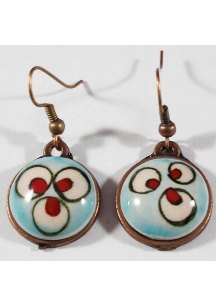 Çini Küpe Çintemani Motifli