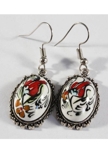 Haliç Lale Çini Küpe Takımı