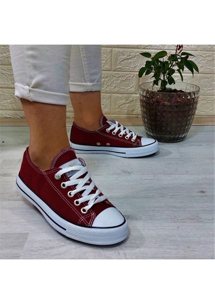 554 Bordo Kısa Sneaker Keten Spor Ayakkabı fırsatları