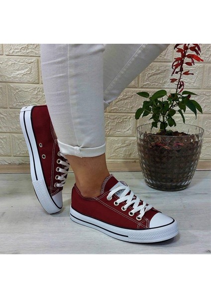 554 Bordo Kısa Sneaker Keten Spor Ayakkabı indirimleri