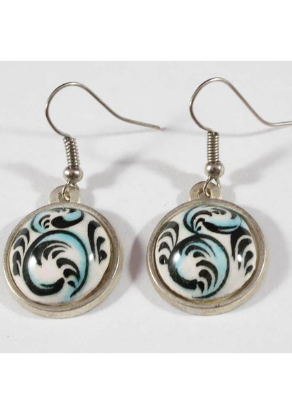 Bahar Motifli İznik Çini Küpe