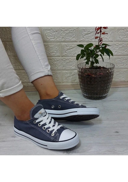 554 Füme Kısa Sneaker Keten Spor Ayakkabı